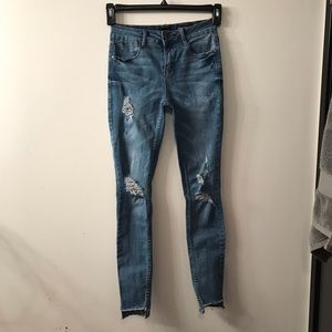 RANBEERI DISTRESSED DENIM BLUE JEANS